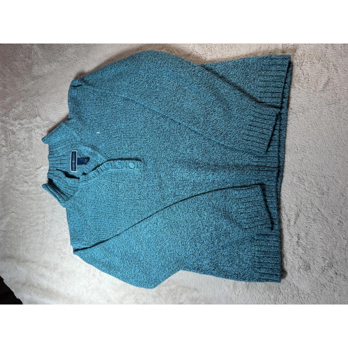 Karen Scott Women's Teal Knit Pullover Sweater Size Large